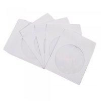 White paper sleeve with a transparent window